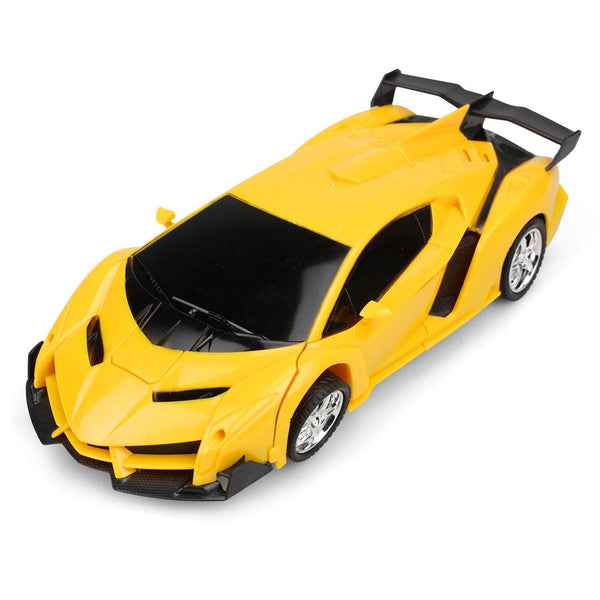 Remote Controlled Deformable Toy Car 4 Channels Yellow Remote Controlled Toys