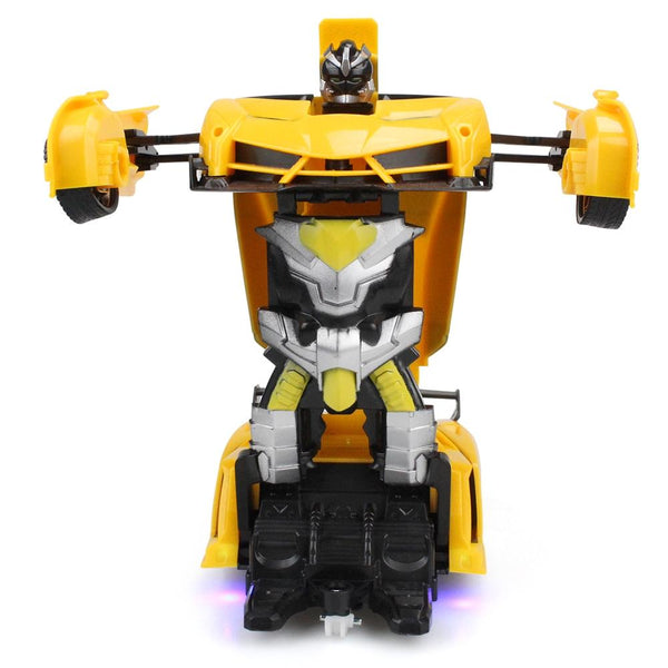 Remote Controlled Deformable Toy Car 4 Channels Yellow Remote Controlled Toys