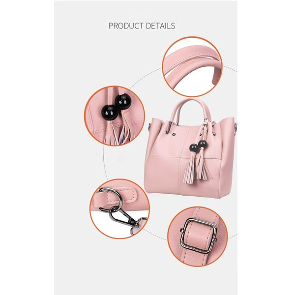 Versatile 3 In 1 Pu Shoulder Bag With Bear Tassel Women's Bags & Handbags