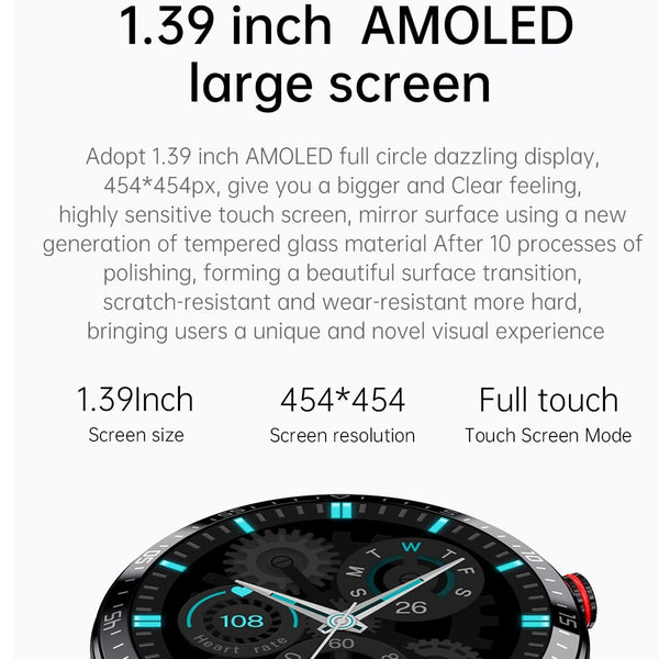 Leather Strap Amoled Smart Watch With Heart Rate And Blood Pressure Monitoring Brown Smart Watches