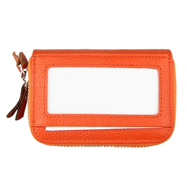 11 Slot Rfid Blocking Leather Card Holder Wallet With Coin Pocket Brown Wallets