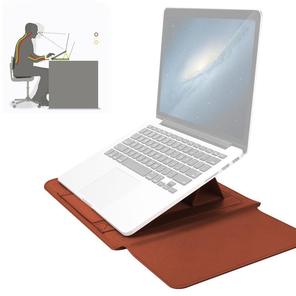 Parallel Deals Universal Waterproof Laptop Bag With Handle Stand Pen Holder Winders Mouse And Charger Bags Brown Laptop Cases & Bags