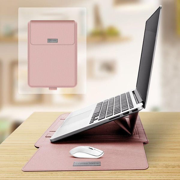 Parallel Deals Universal Waterproof Laptop Bag With Handle Stand Pen Holder Winders Mouse And Charger Bags Brown Laptop Cases & Bags