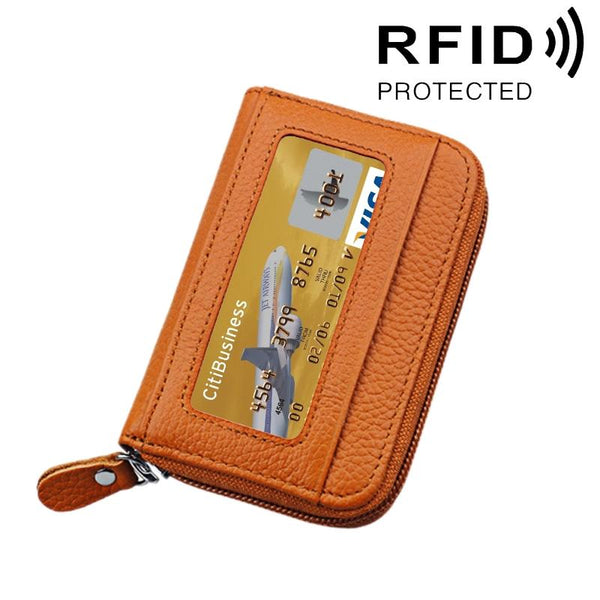 12 Slot Leather Rfid Blocking Card Holder Wallet Brown Wallets