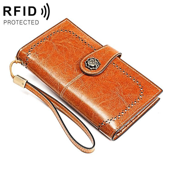 Women Anti Magnetic Rfid Wallet Compact & Secure Brown Wallets