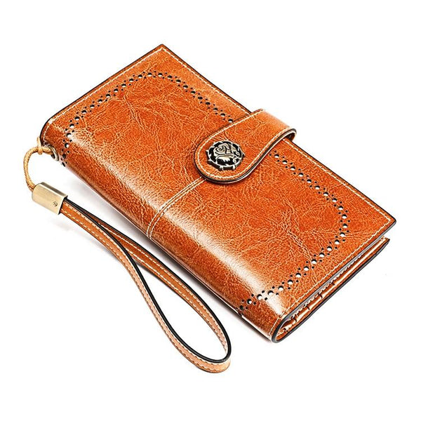 Women Anti Magnetic Rfid Wallet Compact & Secure Brown Wallets