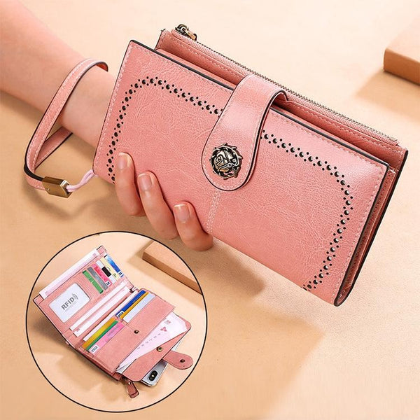 Women Anti Magnetic Rfid Wallet Compact & Secure Brown Wallets