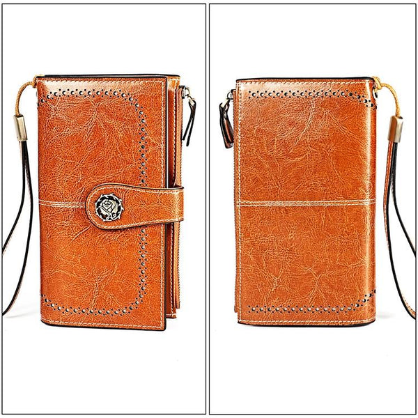 Women Anti Magnetic Rfid Wallet Compact & Secure Brown Wallets