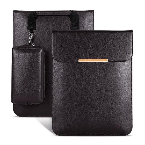 13.3 2 In Laptop Sleeve With Mouse Storage Pu Leather Brown Laptop Cases & Bags