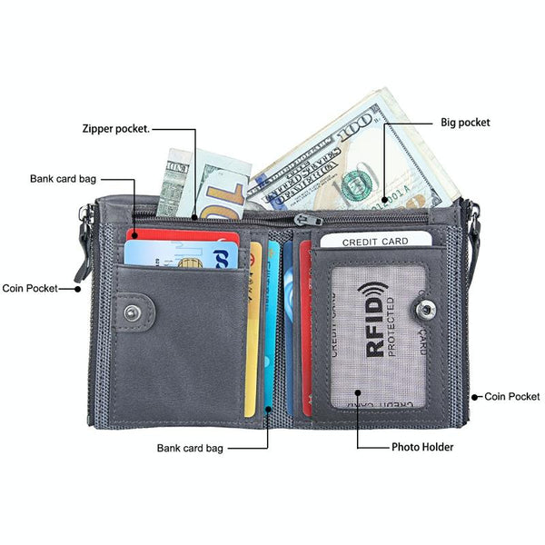 Men Leather Rfid Blocking Card Holder Wallet 12.1X9.4X2.7Cm Ccb1085z Wallets