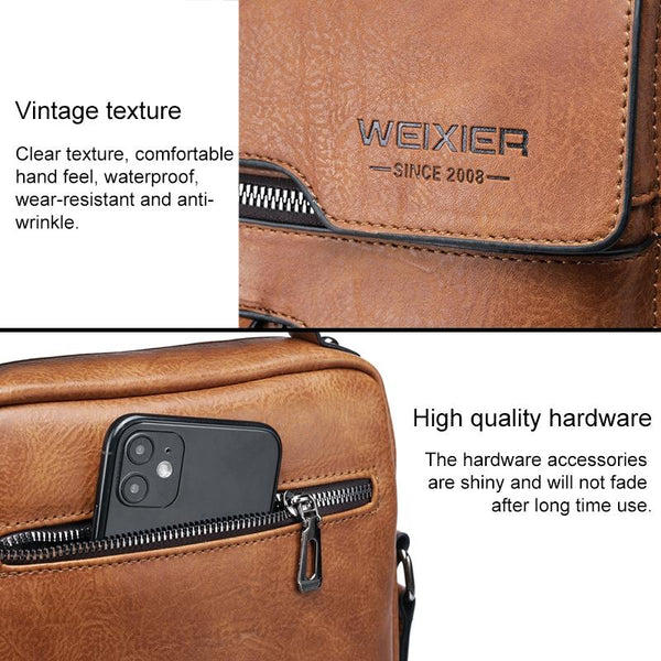 1 Sets Of Men Retro Pu Leather Crossbody Bag Business Handbag With Multiple Compartments Brown Bags