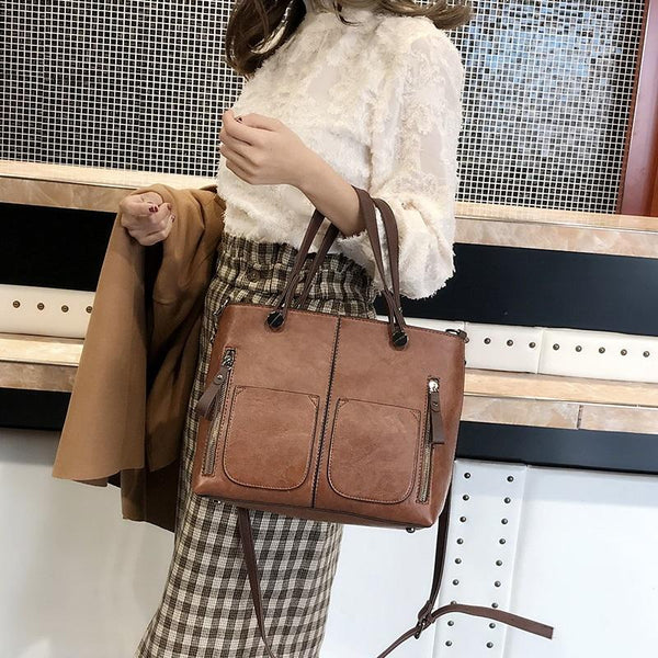Stylish Brown Pu Shoulder Bag For Women Women's Bags & Handbags