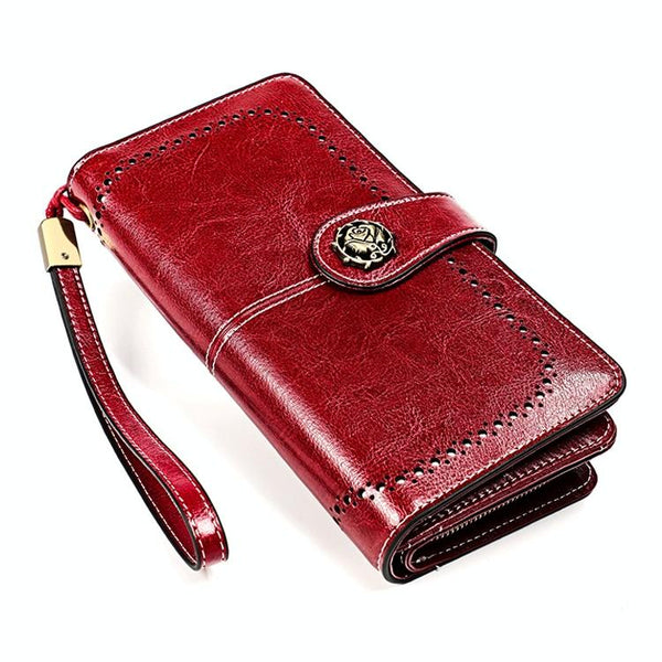 3556 Large Capacity Long Multi Function Anti Magnetic Rfid Wallet Clutch For Women With Card Slots Brown Wallets