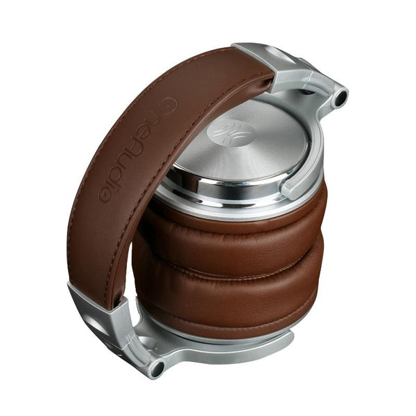 Head Mounted Wired Headphone With Microphone Brown Wired Earphones