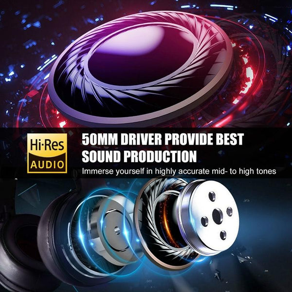 Head Mounted Wired Headphone With Microphone Brown Wired Earphones