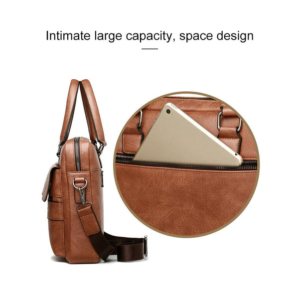 Retro Pu Leather Mens Crossbody Bag Light Brown Bags