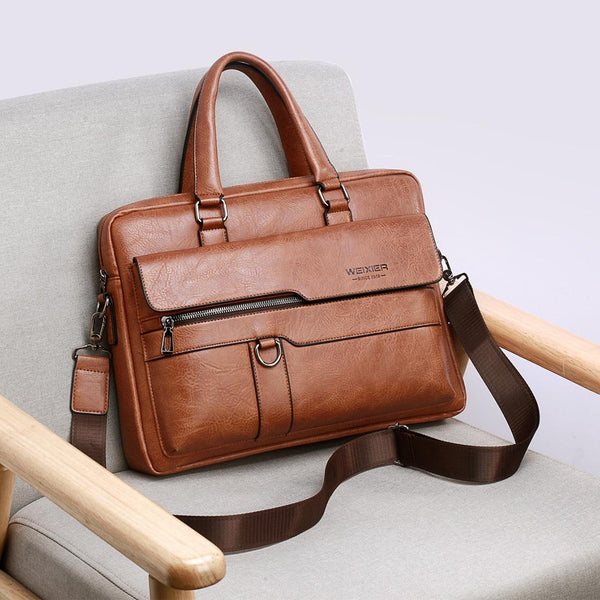Retro Pu Leather Mens Crossbody Bag Light Brown Bags