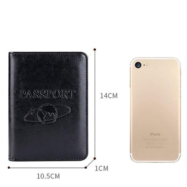 Leather Rfid Passport Holder Compact And Secure Dark Brown Other Travel Accessories