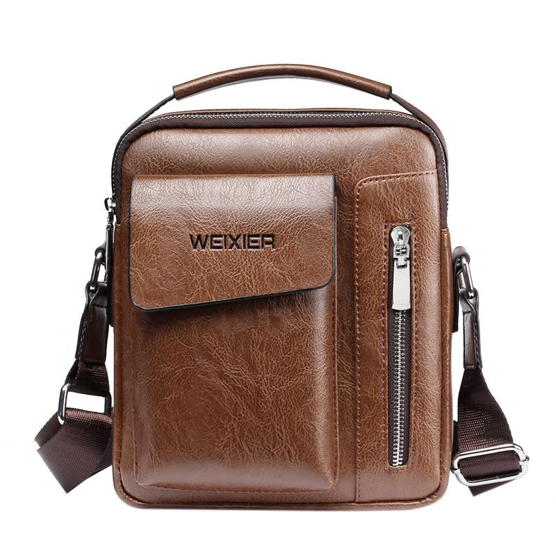 Men Universal Shoulder Messenger Bag Fashionable And Functional L 24Cm X 20Cm 6Cm Dark Brown Bags
