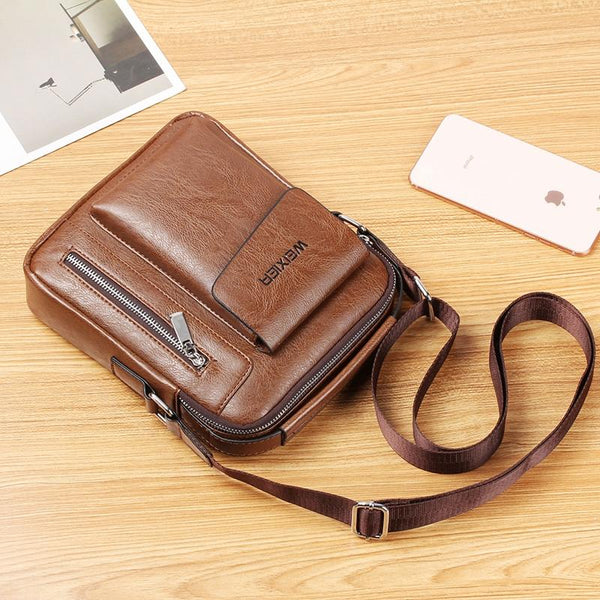 Men Universal Shoulder Messenger Bag Fashionable And Functional L 24Cm X 20Cm 6Cm Dark Brown Bags