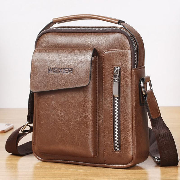 Men Universal Shoulder Messenger Bag Fashionable And Functional L 24Cm X 20Cm 6Cm Dark Brown Bags
