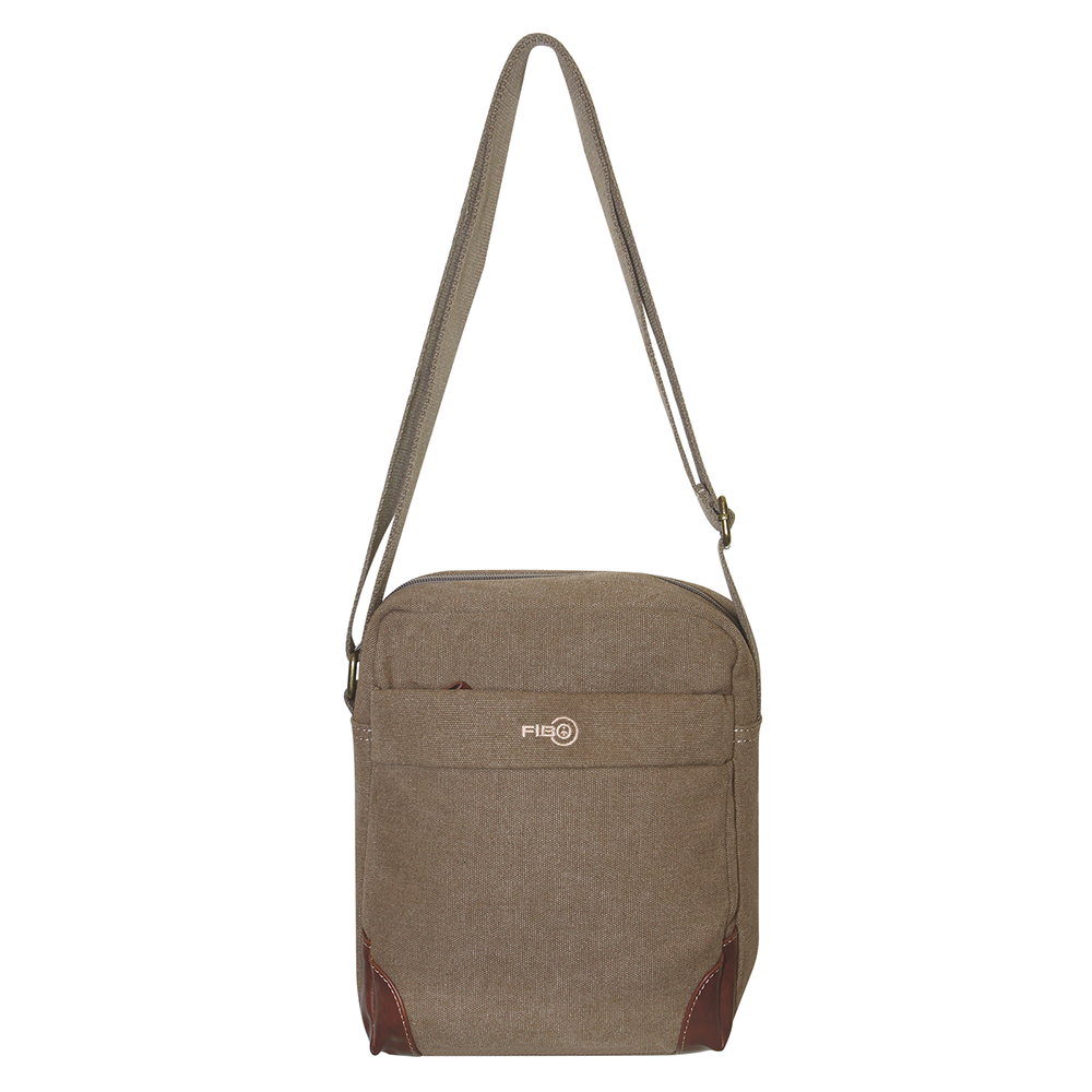 Fib Explorer Canvas Cross Body Travel Bag Khaki Bags