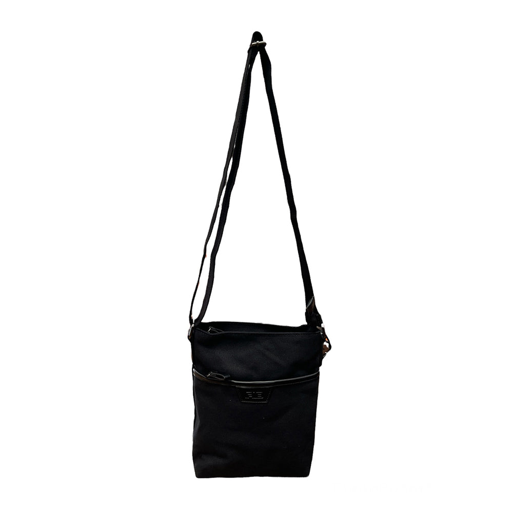 Fib Byron Cotton Canvas Sling Bag Shoulder Travel Black Bags