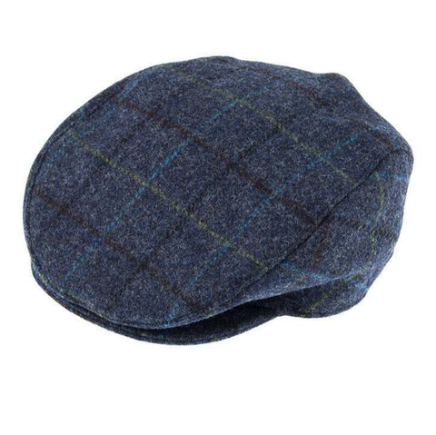Dents Abraham Moon Tweed Flat Cap Wool Ivy Hat Driving Cabbie Quilted 1 3038 Blue Medium Hats
