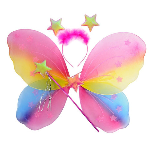 Wings Br Costumes Girls Kids Angel Fairy Butterfly Wing Princess Party Prop Rainbow