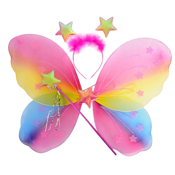 Br Costumes Girls Kids Angel Fairy Butterfly Wing Princess Party Prop Rainbow Wings