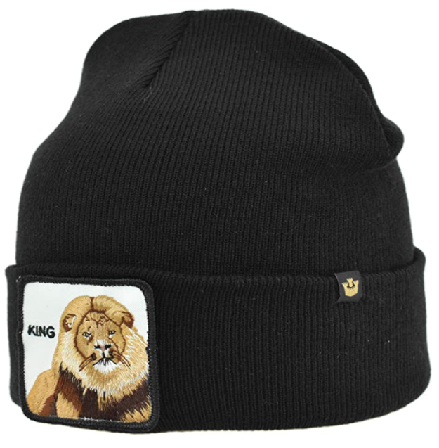 Goorin King Beanie Hat Hear Me Roar Warm Winter Ski Animal Series Black Beanies