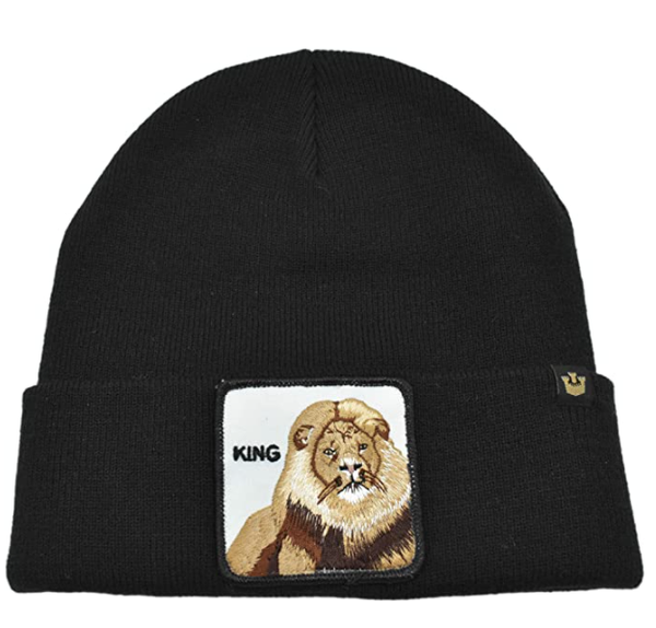 Goorin King Beanie Hat Hear Me Roar Warm Winter Ski Animal Series Black Beanies