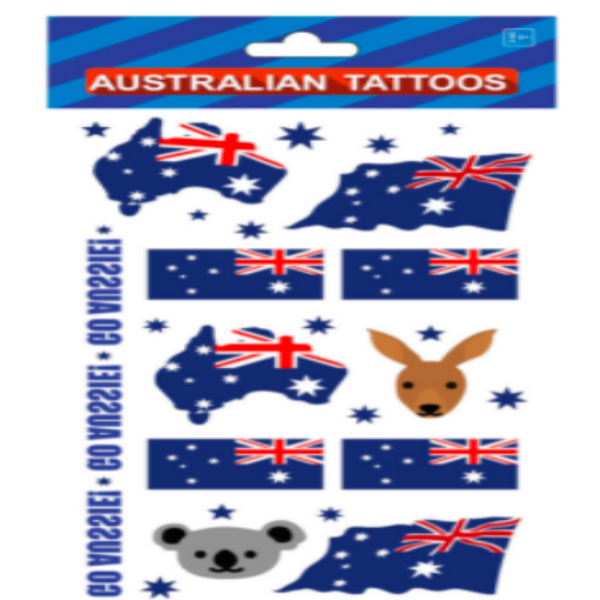 Body Tattoos Fake Temporary Face Australian Aussie Day Flag Contemporary Tats Press On Tattoos
