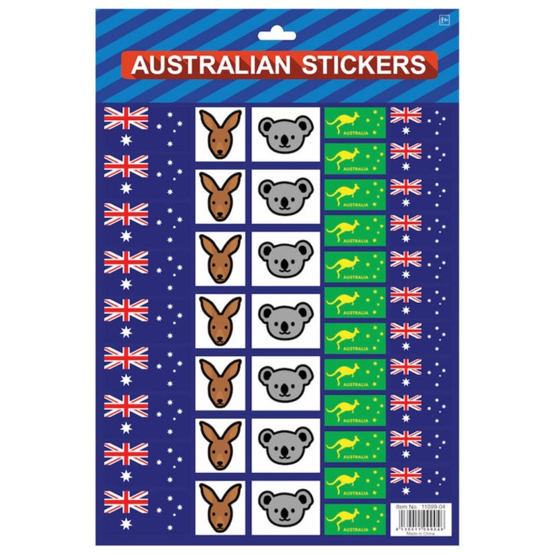 Br Stationary Australian Flag A4 Sheet Of Festive For Day Celebrations Stickers