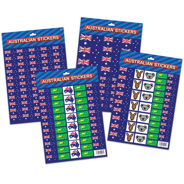 Br Stationary 4X Australian Flag A4 Sheets Of Festive For Day Celebrations Stickers