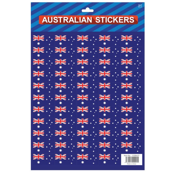 Br Stationary 4X Australian Flag A4 Sheets Of Festive For Day Celebrations Stickers
