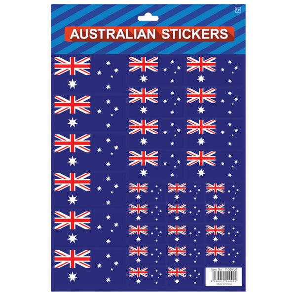 Br Stationary 4X Australian Flag A4 Sheets Of Festive For Day Celebrations Stickers
