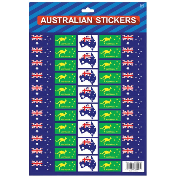 Br Stationary 4X Australian Flag A4 Sheets Of Festive For Day Celebrations Stickers