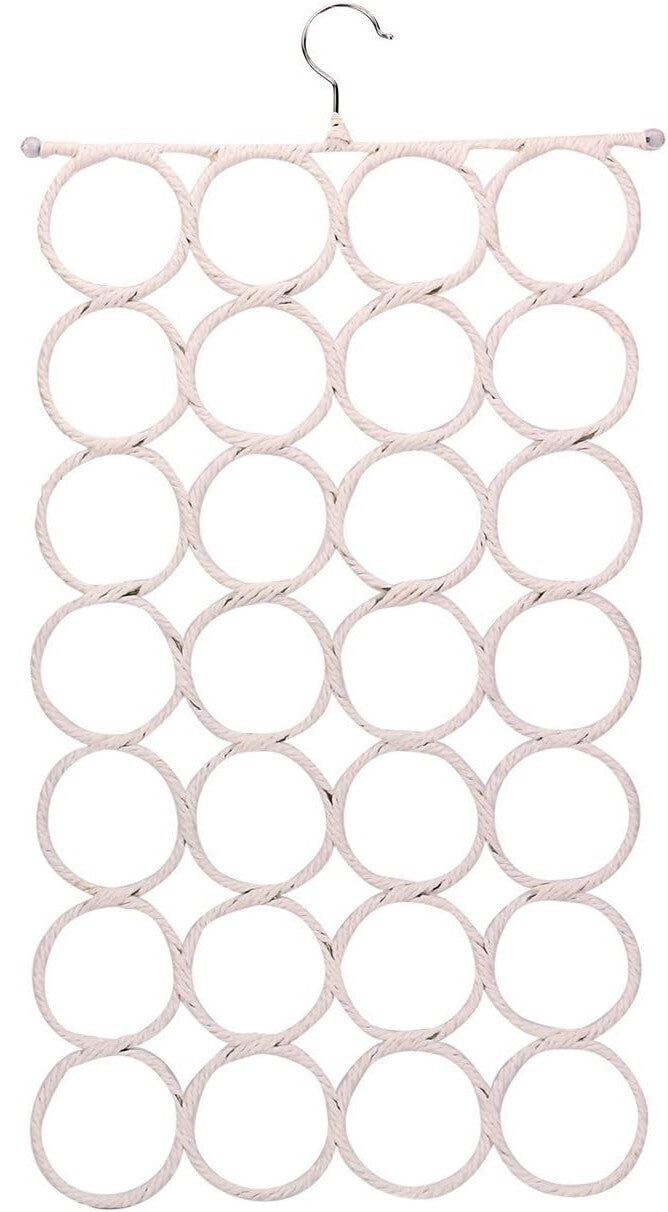 Br Apparel 1X 28 Hole Scarf Hanger Holder Storage Tie Belt Organiser Space Saver White Hooks & Hangers
