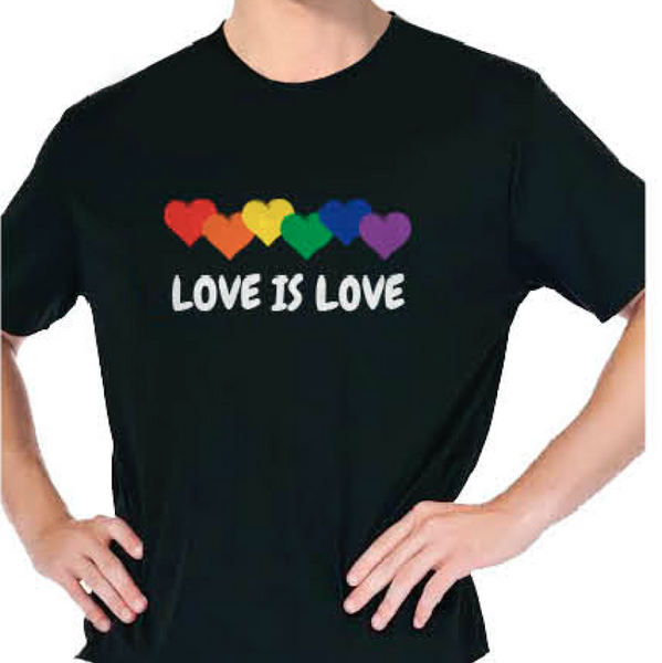 Adult Rainbow T Shirt Top Tee Gay Pride Lgbtq Love Is Black T Shirts