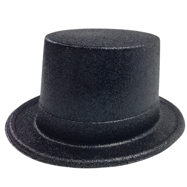 Br Costumes 12X Black Glitter Top Bulk Party Accessories Hats