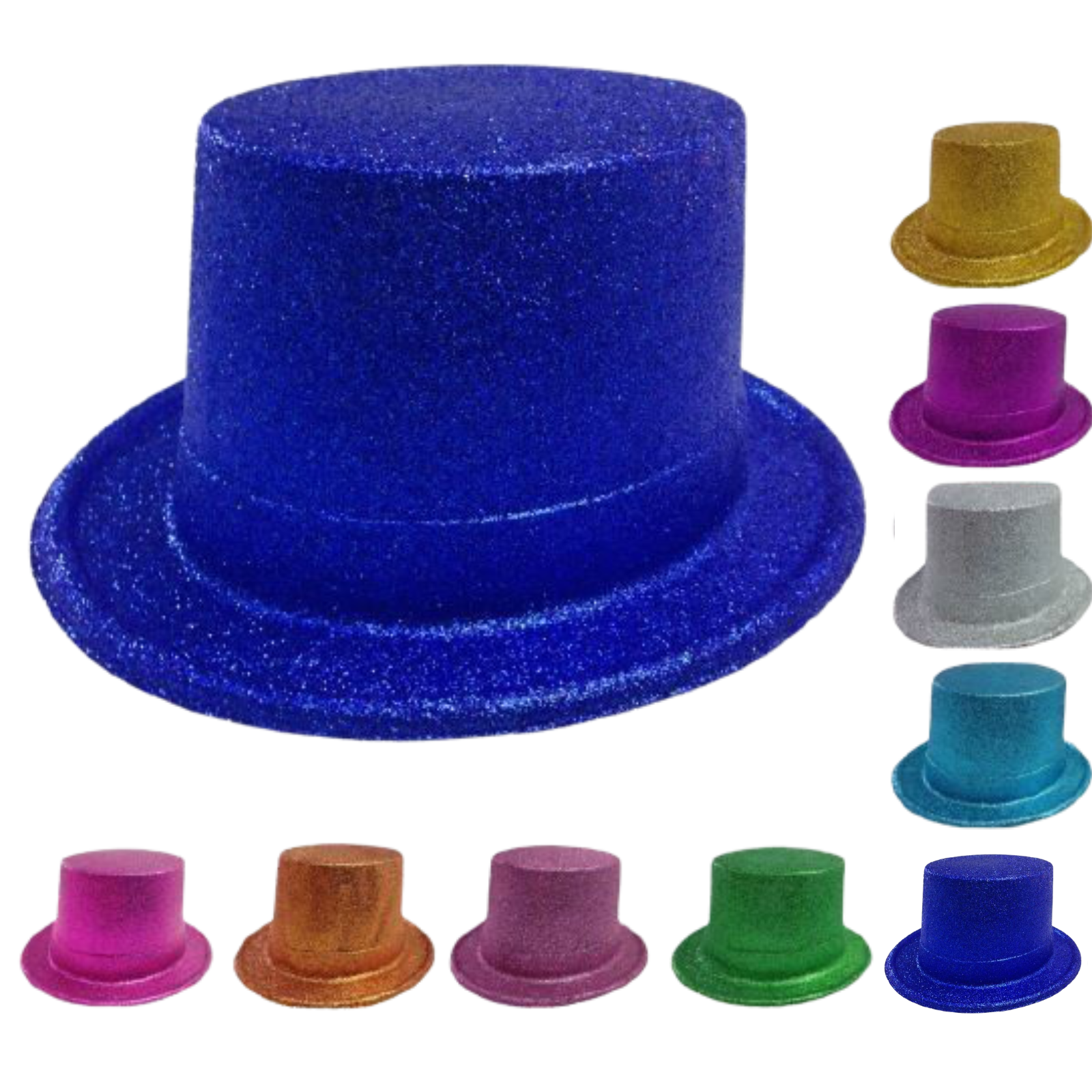 Br Costumes 12X Mixed Colour Glitter Top | Bulk Party Accessories Hats
