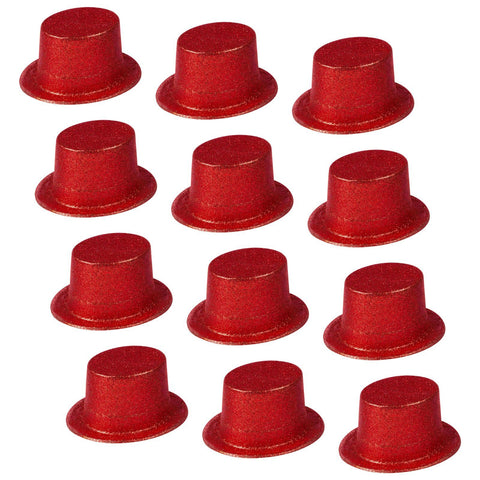 Br Costumes 12X Red Colour Glitter Top | Bulk Party Accessories Hats