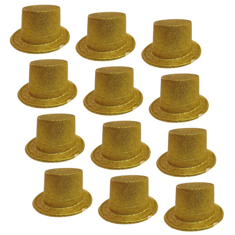 Br Costumes 12X Yellow/Gold Colour Glitter Top | Bulk Party Accessories Hats
