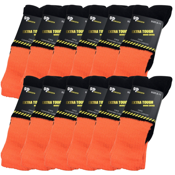 Br Apparel 12X Pairs Hi Vis Workwear Safety High Visibility Fluro Cushioned Bulk Socks
