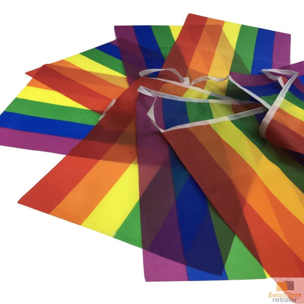 Br Costumes 3.6M Rainbow Bunting Flag Party Banner Birthday Market Stall Flags Decor Pride Banners Bunting & Garlands