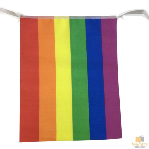 Br Costumes 3.6M Rainbow Bunting Flag Party Banner Birthday Market Stall Flags Decor Pride Banners Bunting & Garlands