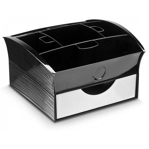 Cep Deluxe Tea Coffee Storage Home Office Organiser Distributor Tray Black Food Storage Containers