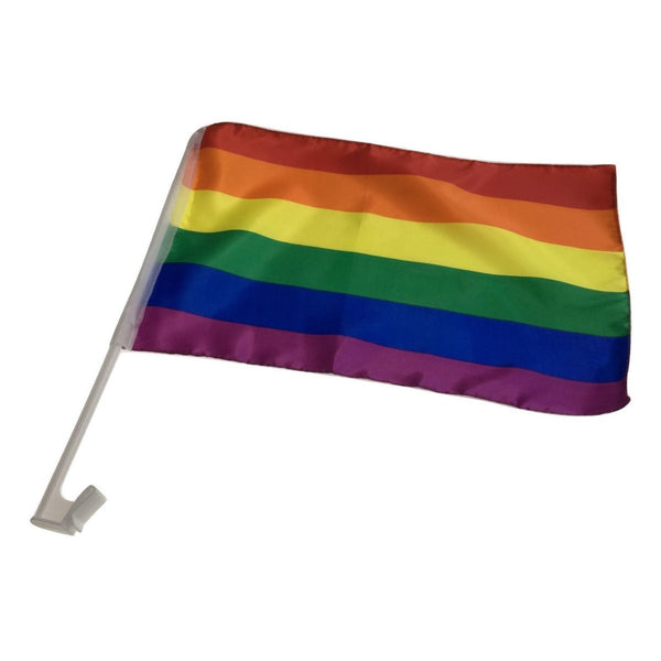 Br Costumes 2X Rainbow Car Flag With Window Clip Australia Day 30Cm 45Cm Gay Pride Flags