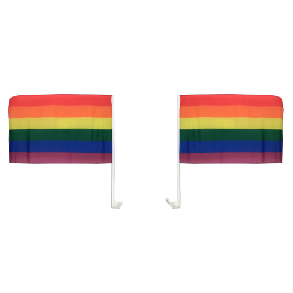 Br Costumes 2X Rainbow Car Flag With Window Clip Australia Day 30Cm 45Cm Gay Pride Flags